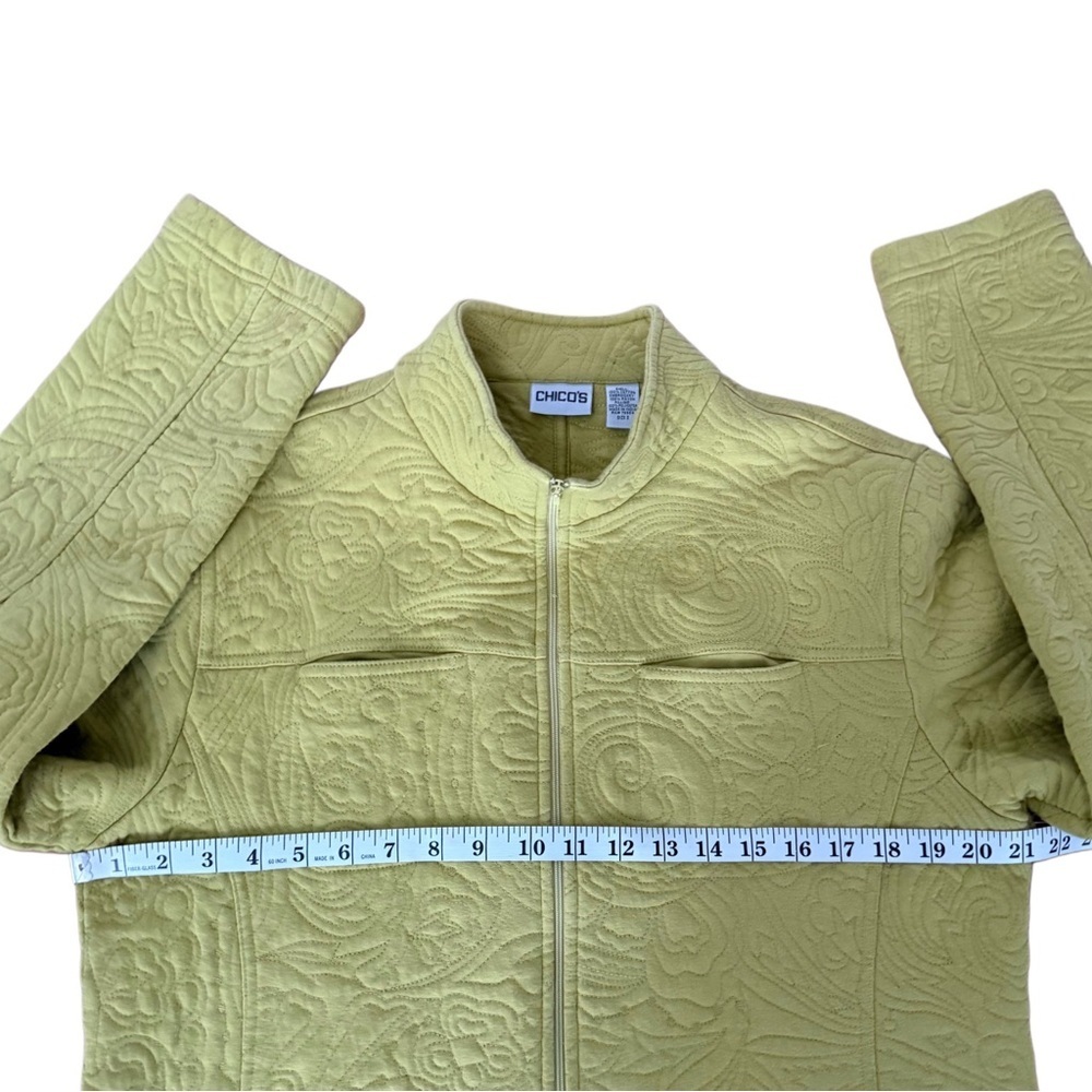 Chico's Embroidered Indie Boho Textured Spring Cotton Zip Up Jacket Shirt 2 - Picture 11 of 11